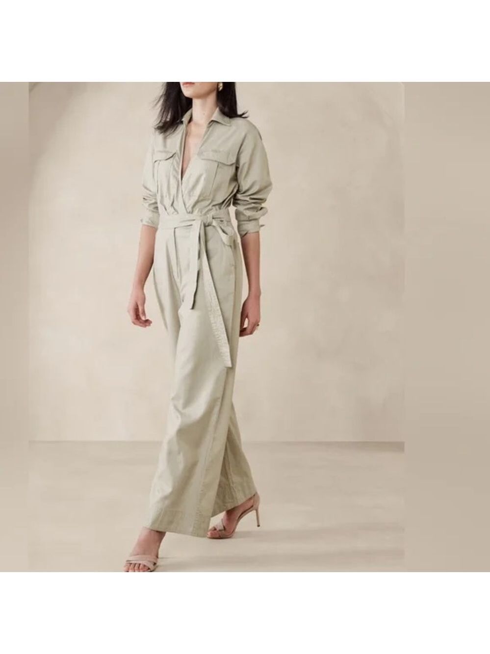 Banana Republic Twill Utility Wide Leg Jumpsuit
